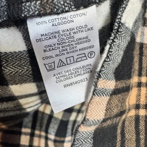 Loft Plaid Long Sleeve Button Down Tie Waist Flannel Shirtdress Women's Size L - Picture 4 of 8